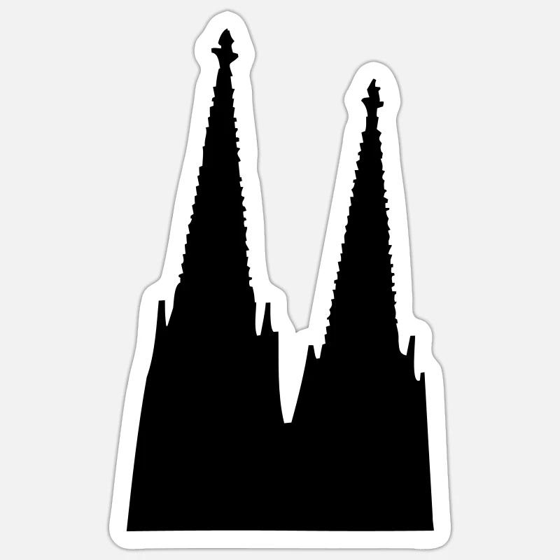 Der Kölner Dom in Köln - Sticker Größe S (10 x 10 cm) - Mattweiß