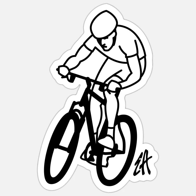 VTT - Sticker taille S (10 x 10 cm) - blanc mat