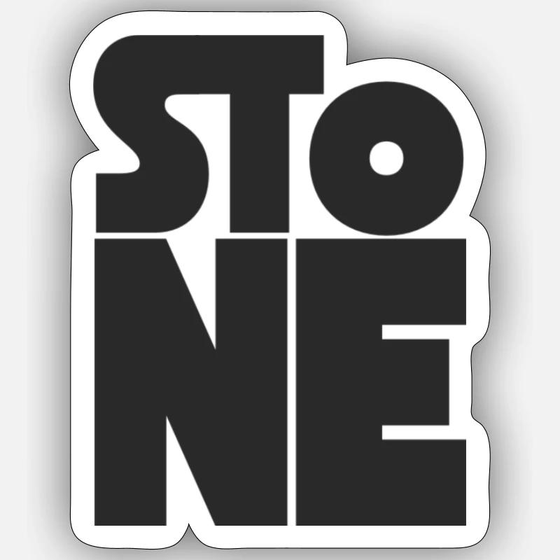 Stone - Sticker Größe S (10 x 10 cm) - Mattweiß