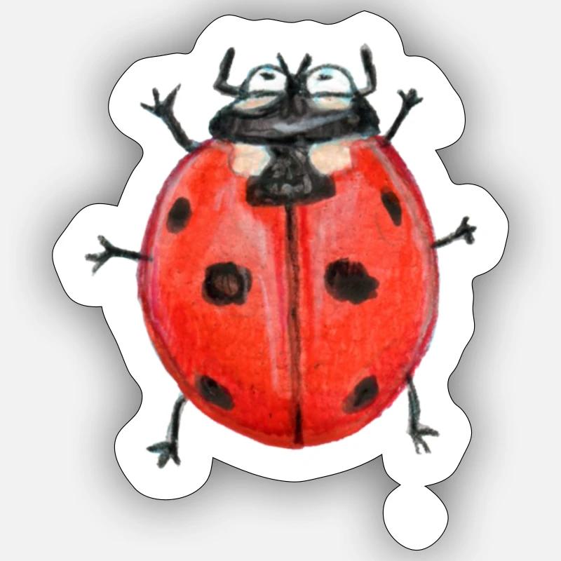 siebenpunkt marienkäfer - Sticker Größe S (10 x 10 cm) - Mattweiß