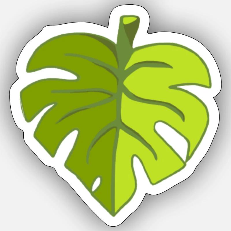 Monsterablatt - Sticker Größe S (10 x 10 cm) - Mattweiß