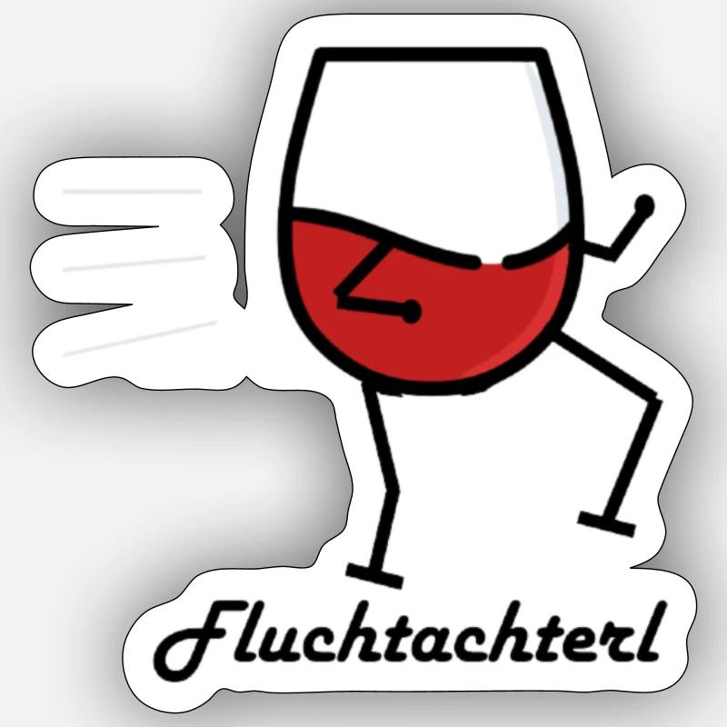 Fluchtachterl - Sticker Größe S (10 x 10 cm) - Mattweiß