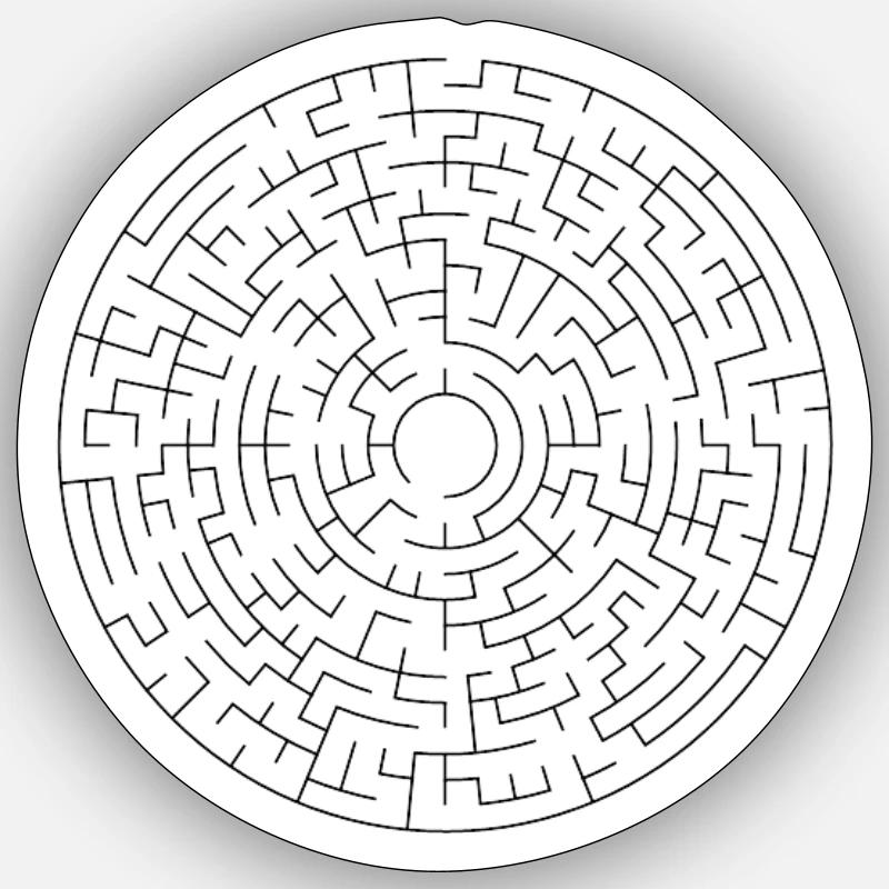 Labyrinth - Sticker size S (10 x 10 cm) - white matte