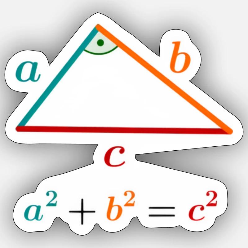 a²+b²=c² - Sticker Größe S (10 x 10 cm) - Mattweiß