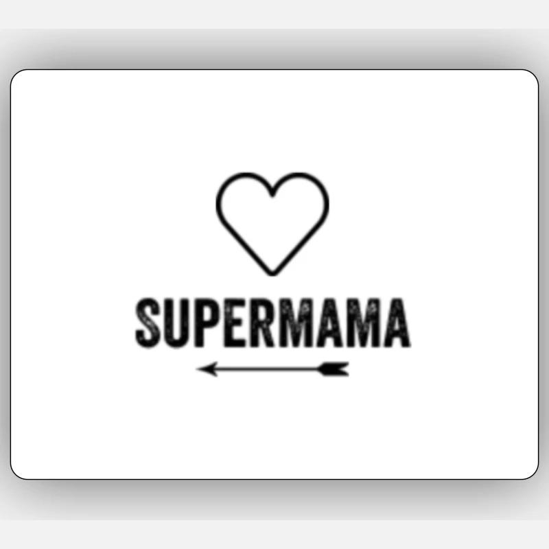 Imprimé "Supermama" - Sticker taille S (10 x 10 cm) - blanc mat
