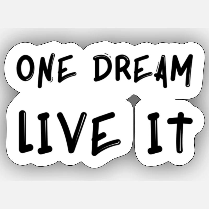 One life Live It - Sticker taille S (10 x 10 cm) - blanc mat