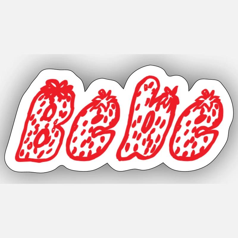 Bebe Abstrakte Rote Pixelkunst - Sticker Größe S (10 x 10 cm) - Mattweiß