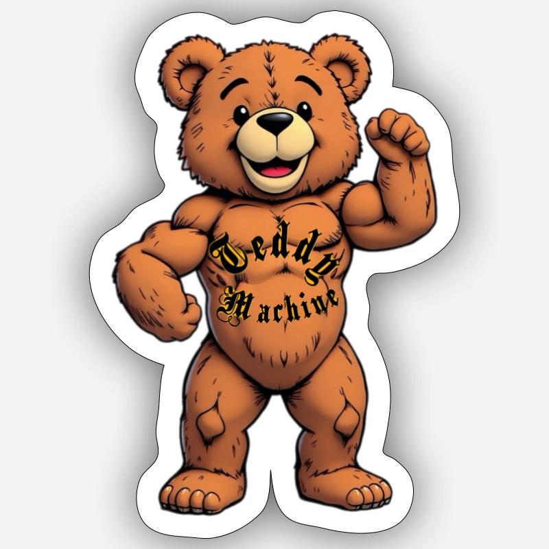 Teddy Machine Tattoo Bear Sticker size S (10 x 10 cm)