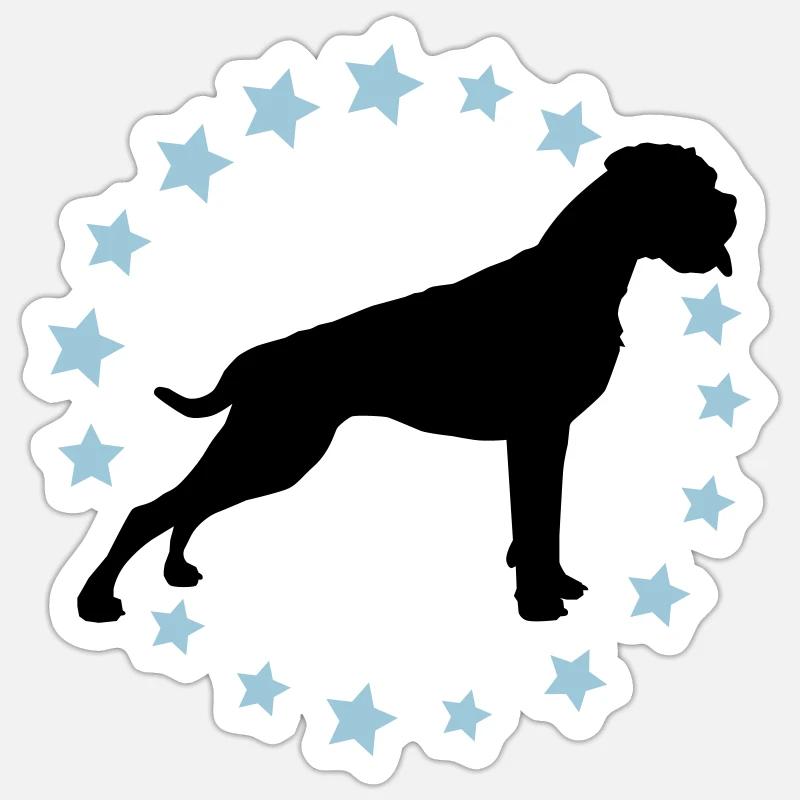Boxer Sternenkreis 2 farb Sticker Größe S (10 x 10 cm)