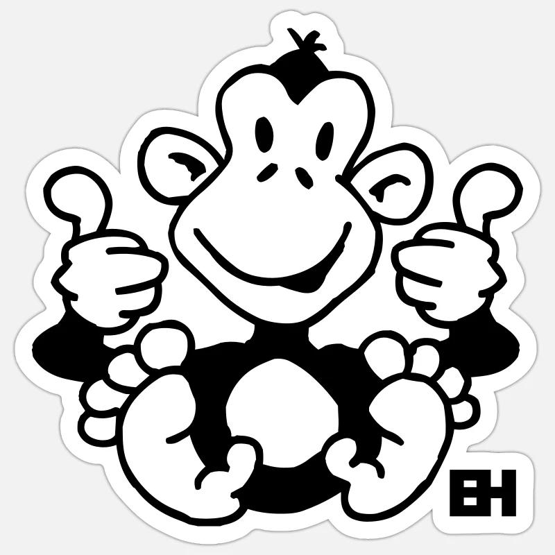 Affe Sticker Größe S (10 x 10 cm)