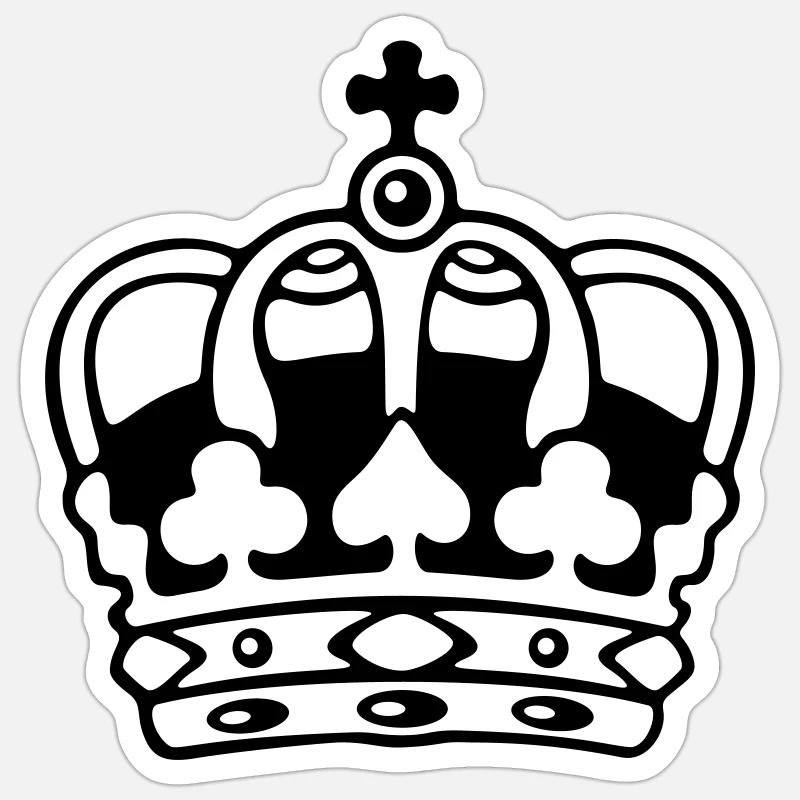 Krone / Crown - Sticker Größe S (10 x 10 cm) - Mattweiß