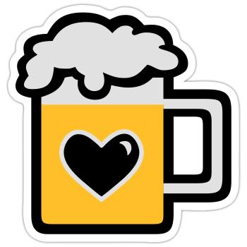 Mass Bier - Sticker Größe S (10 x 10 cm) - Mattweiß - Vorne