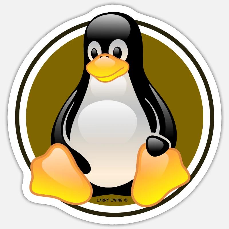 Linux Tux - Sticker Größe S (10 x 10 cm) - Mattweiß