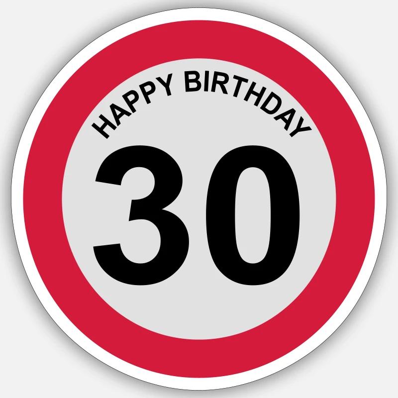 30 - Sticker Größe S (10 x 10 cm) - Mattweiß