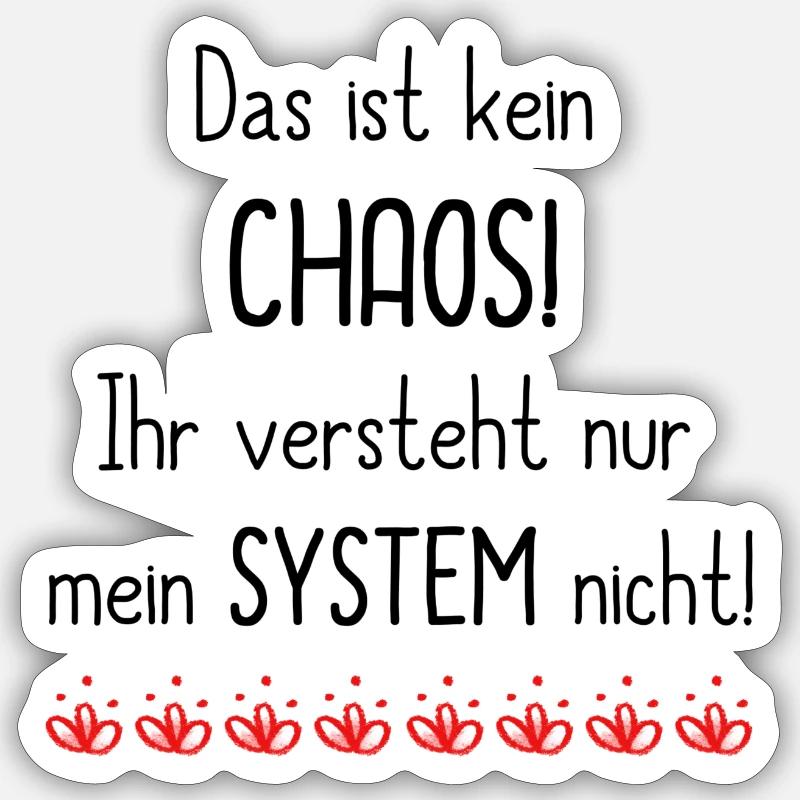 369 Chaos mit System - Sticker Größe S (10 x 10 cm) - Mattweiß