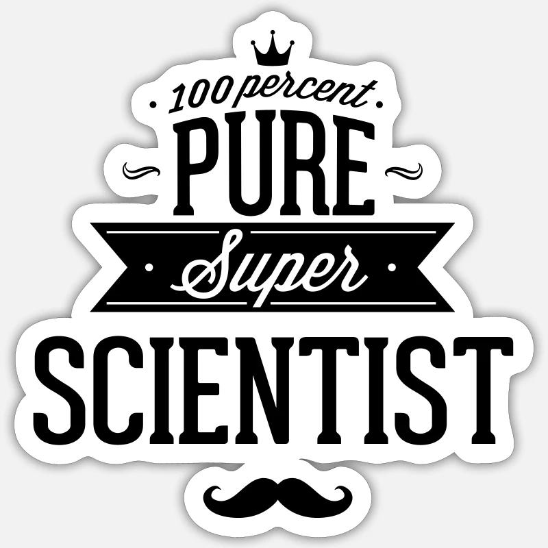 Zu 100% Wissenschaftler - Sticker Größe S (10 x 10 cm) - Mattweiß