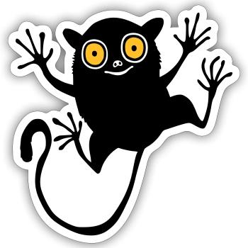 Koboldmaki (für Kinder) - Sticker Größe S (10 x 10 cm) - Mattweiß - Vorne