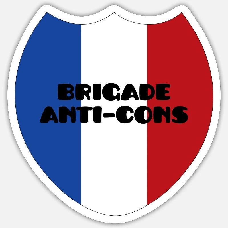 Brigade Anti-Cons - Sticker taille S (10 x 10 cm) - blanc mat