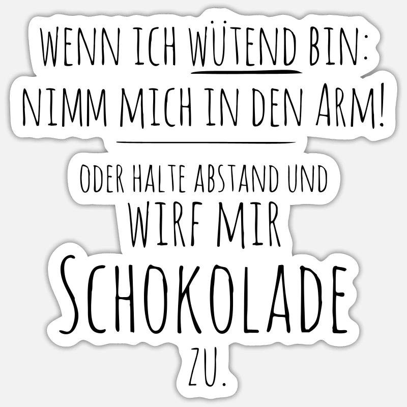 wütend wirf Schokolade - Sticker Größe S (10 x 10 cm) - Mattweiß