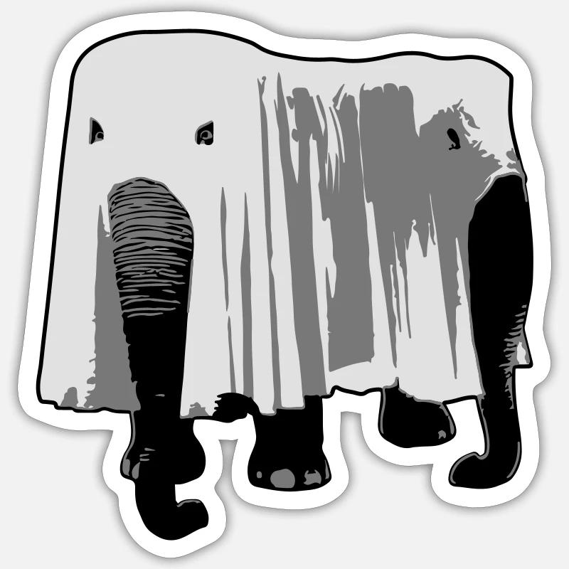 Elefant - Sticker Größe S (10 x 10 cm) - Mattweiß