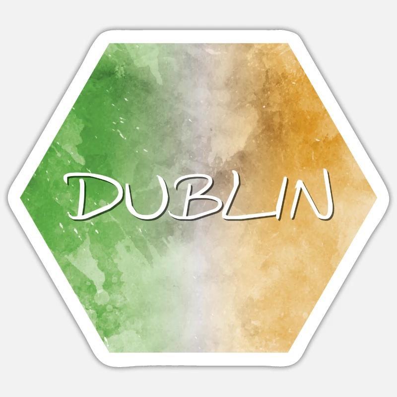 Dublin - Sticker Größe S (10 x 10 cm) - Mattweiß