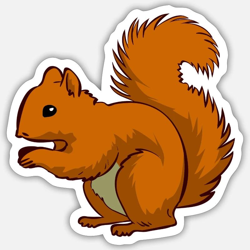 squirrel25 - Sticker size S (10 x 10 cm) - white matte