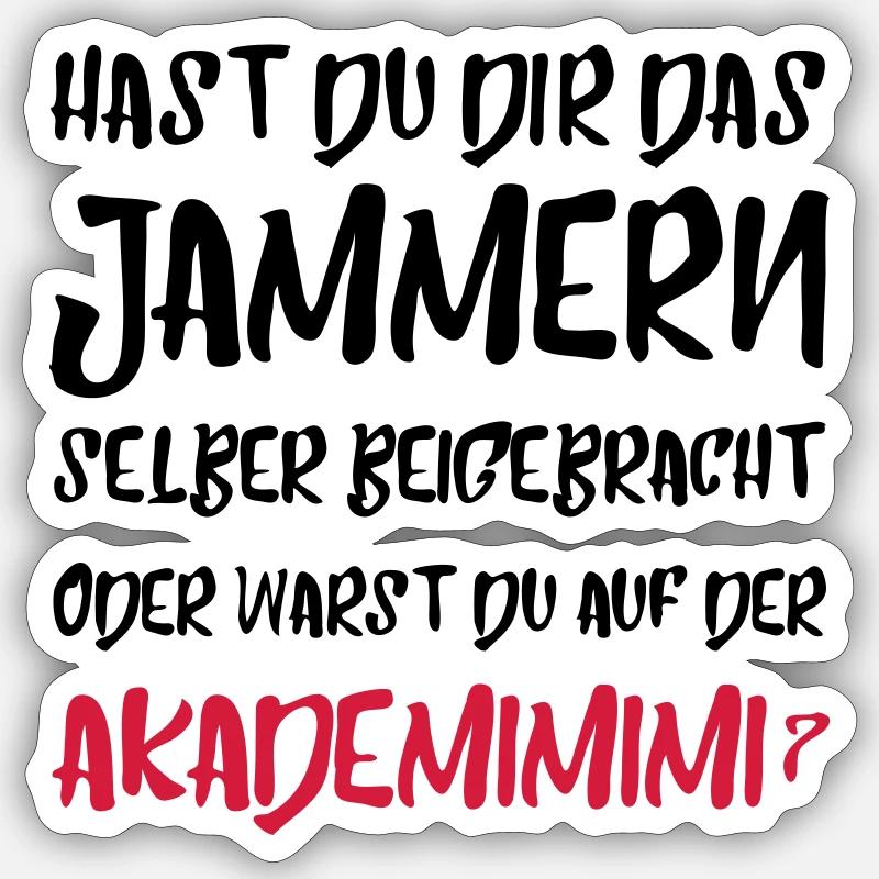 Akademimimi Spruch Geschenk Witzig - Sticker Größe S (10 x 10 cm) - Mattweiß