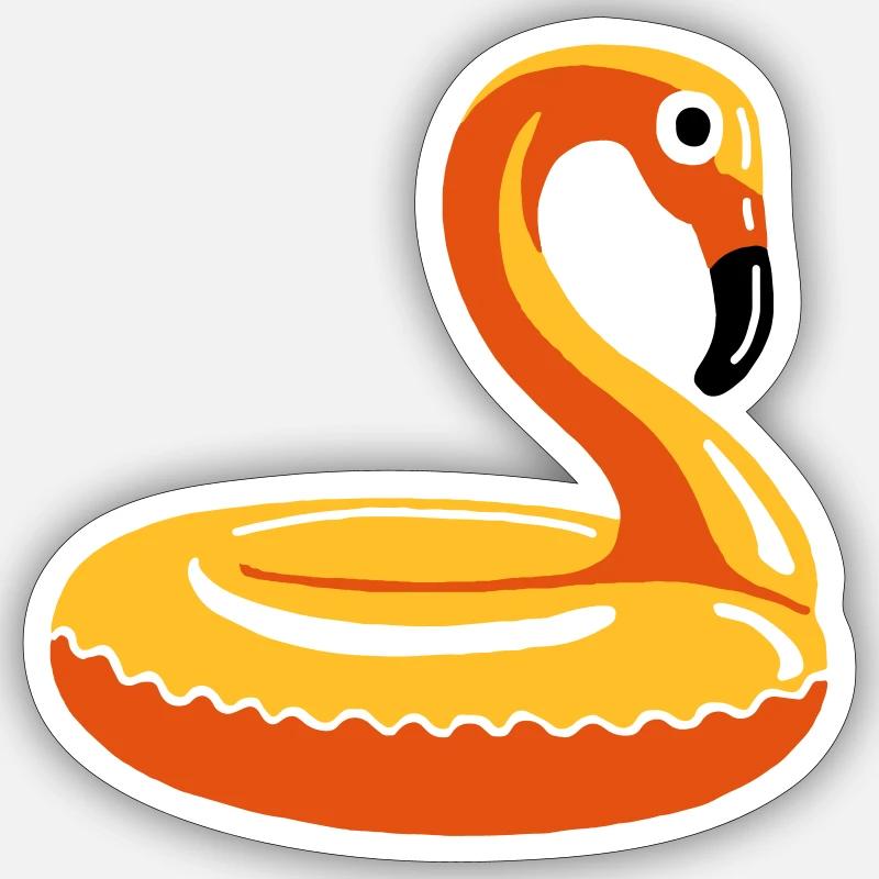 flamingo - Sticker taille S (10 x 10 cm) - blanc mat