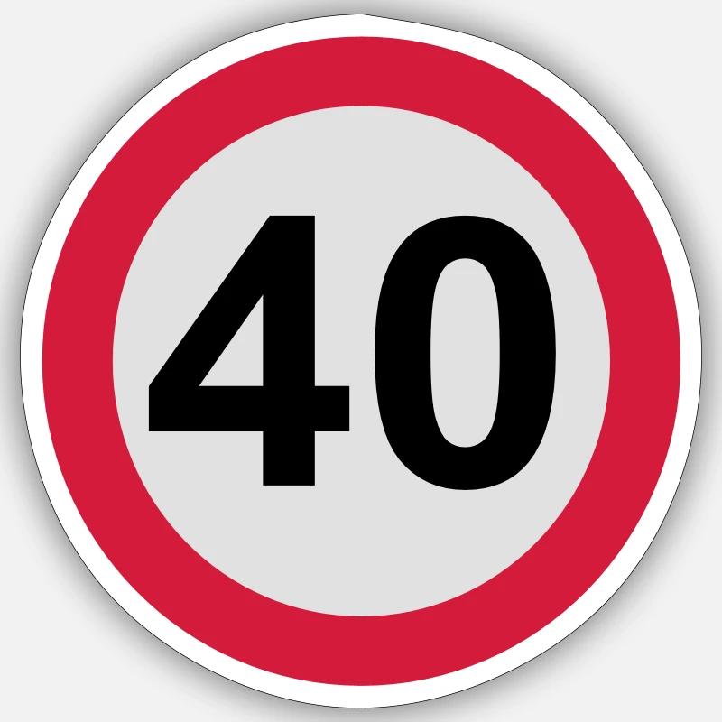 40 ans - Sticker taille S (10 x 10 cm) - blanc mat