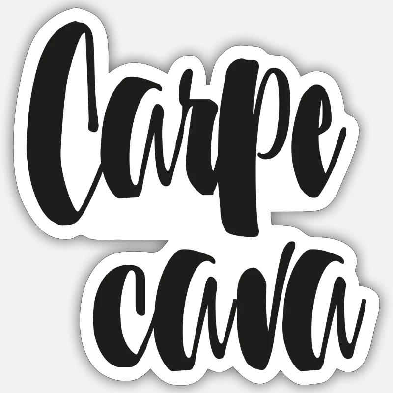 Carpa cava - Sticker taille S (10 x 10 cm) - blanc mat