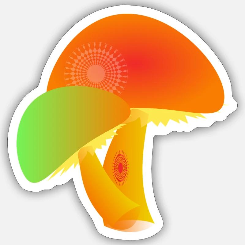 champignons Sticker taille S (10 x 10 cm)