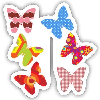 butterflies - Sticker size S (10 x 10 cm) - white matte - Front