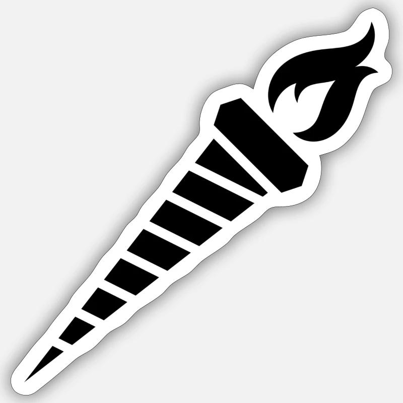 torche - Sticker taille S (10 x 10 cm) - blanc mat