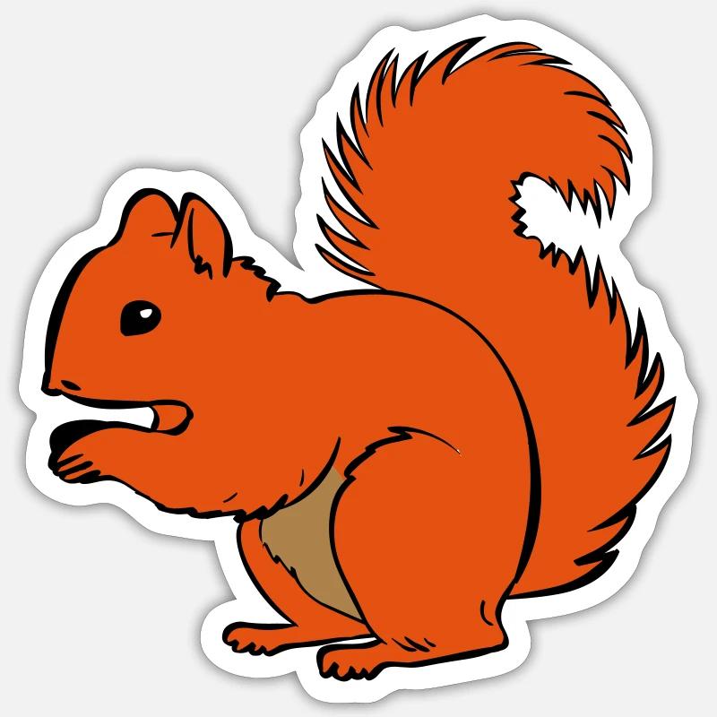écureuil - Sticker taille S (10 x 10 cm) - blanc mat