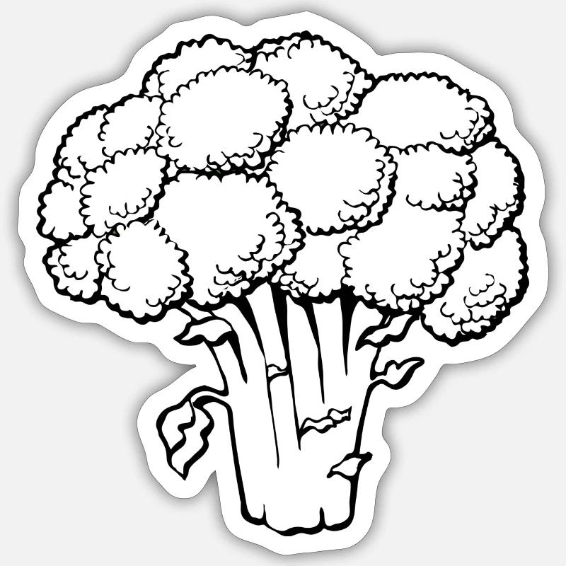 broccoli brocoli veggie gemuese vegetables15 - Sticker taille S (10 x 10 cm) - blanc mat