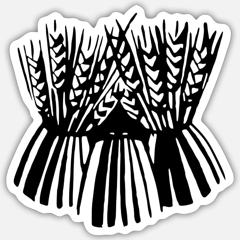 getreide corn cereal wheat weizen veggie gemuese v - Sticker Größe S (10 x 10 cm) - Mattweiß