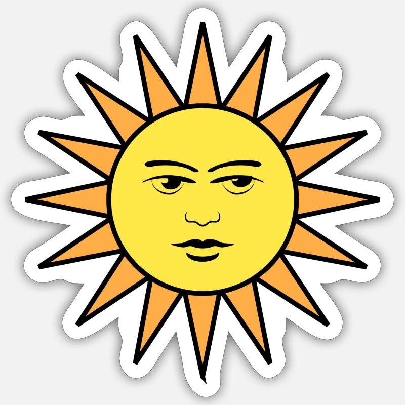 rainbow sun clouds weather rainbow sun cloud64 Sticker size S (10 x 10 cm)