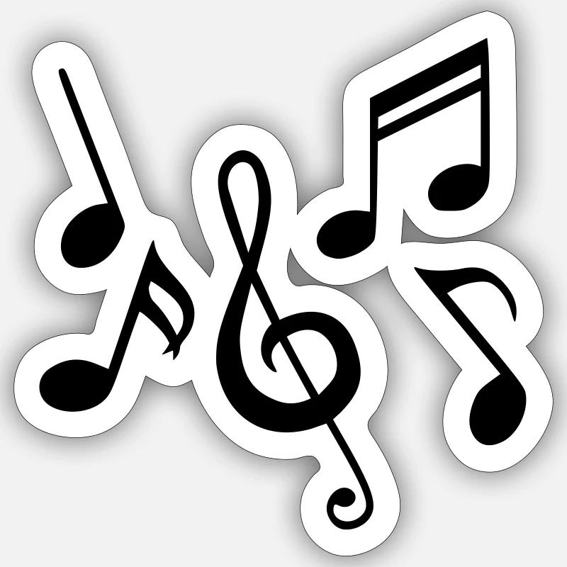 Noten - Sticker Größe S (10 x 10 cm) - Mattweiß