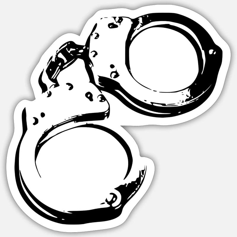 Handschellen Handfesseln Polizei Handfessel Sticker Größe S (10 x 10 cm)