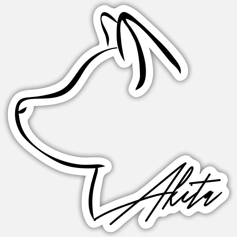 AKITA Profil E WILSIGNS - Sticker Größe S (10 x 10 cm) - Mattweiß
