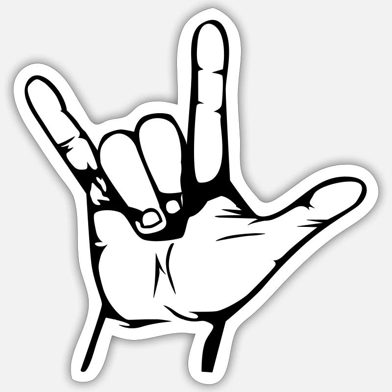rock hand Sticker taille S (10 x 10 cm)