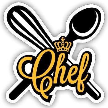 Chef | Chefkoch | Cook - Sticker size S (10 x 10 cm) - white matte - Front