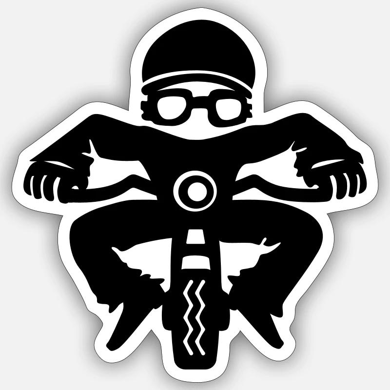 Motorradfahrer Sticker Größe S (10 x 10 cm)