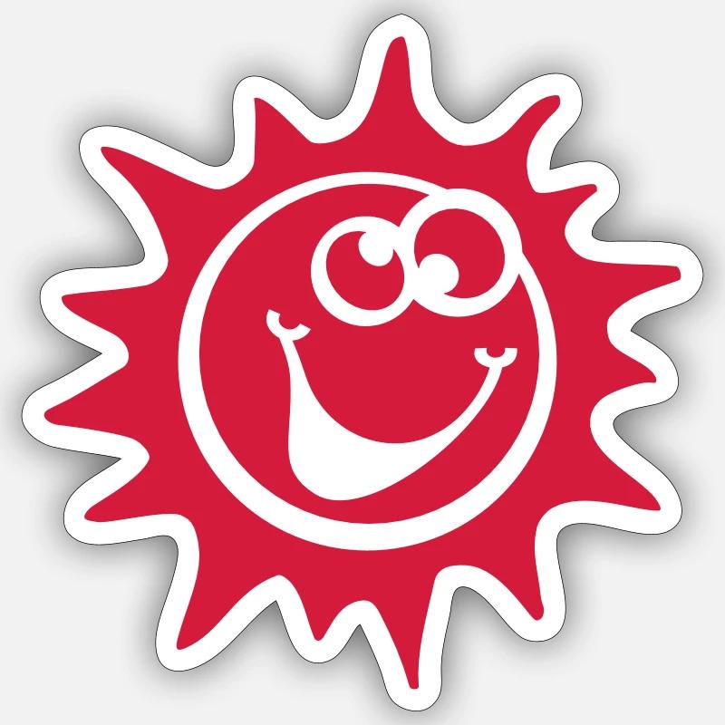 sonne smiley 1c Sticker Größe S (10 x 10 cm)