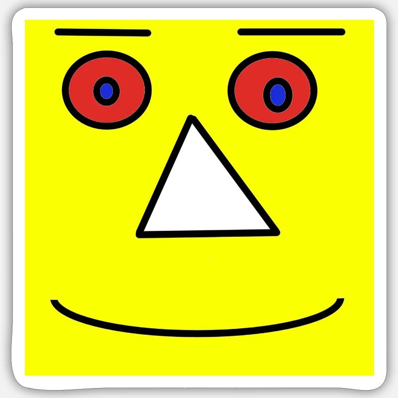 visage jaune - Sticker taille S (10 x 10 cm) - blanc mat