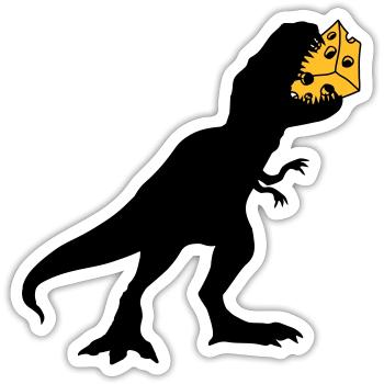 t rex monstre dinosaure dinosaure dino viande - Sticker taille S (10 x 10 cm) - blanc mat - Devant