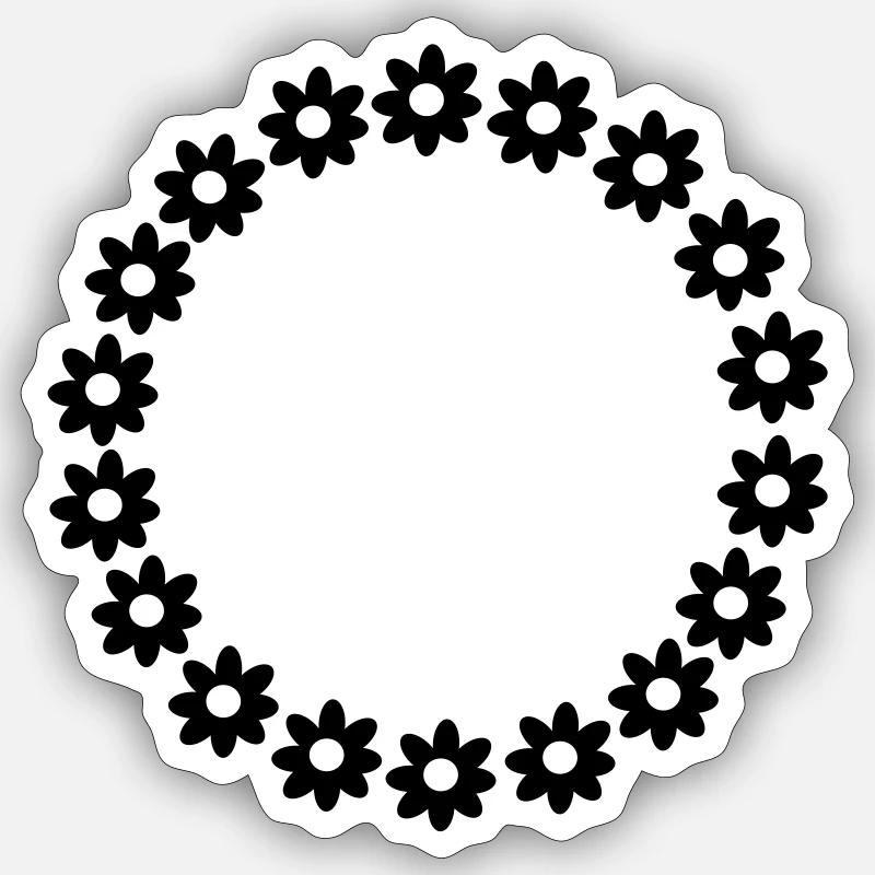Une couronne de fleurs Sticker taille S (10 x 10 cm)