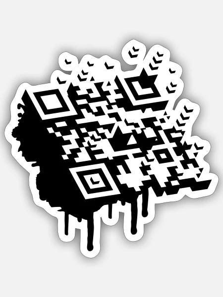 3D Barcode als Graffiti - Sticker Größe S (10 x 10 cm) - Mattweiß