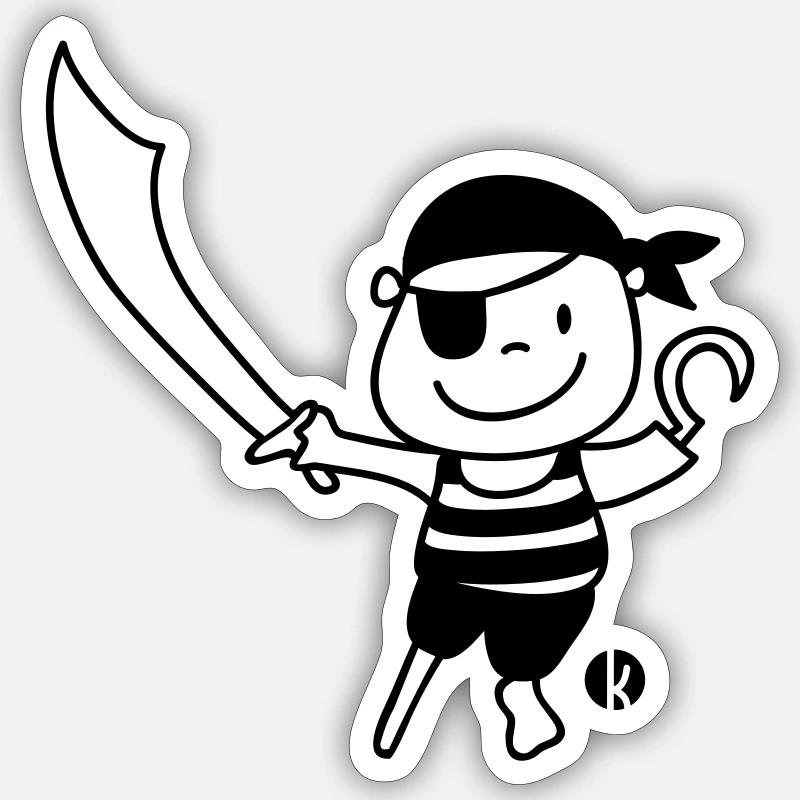 Pirat - Pirate - Sticker size S (10 x 10 cm) - white matte