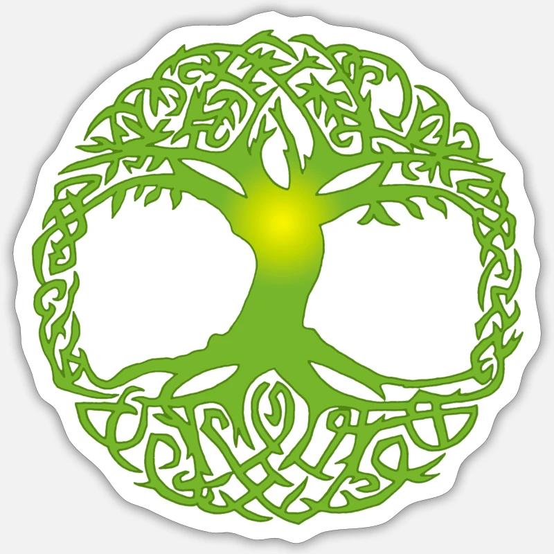 Arbre celtique - Sticker taille S (10 x 10 cm) - blanc mat